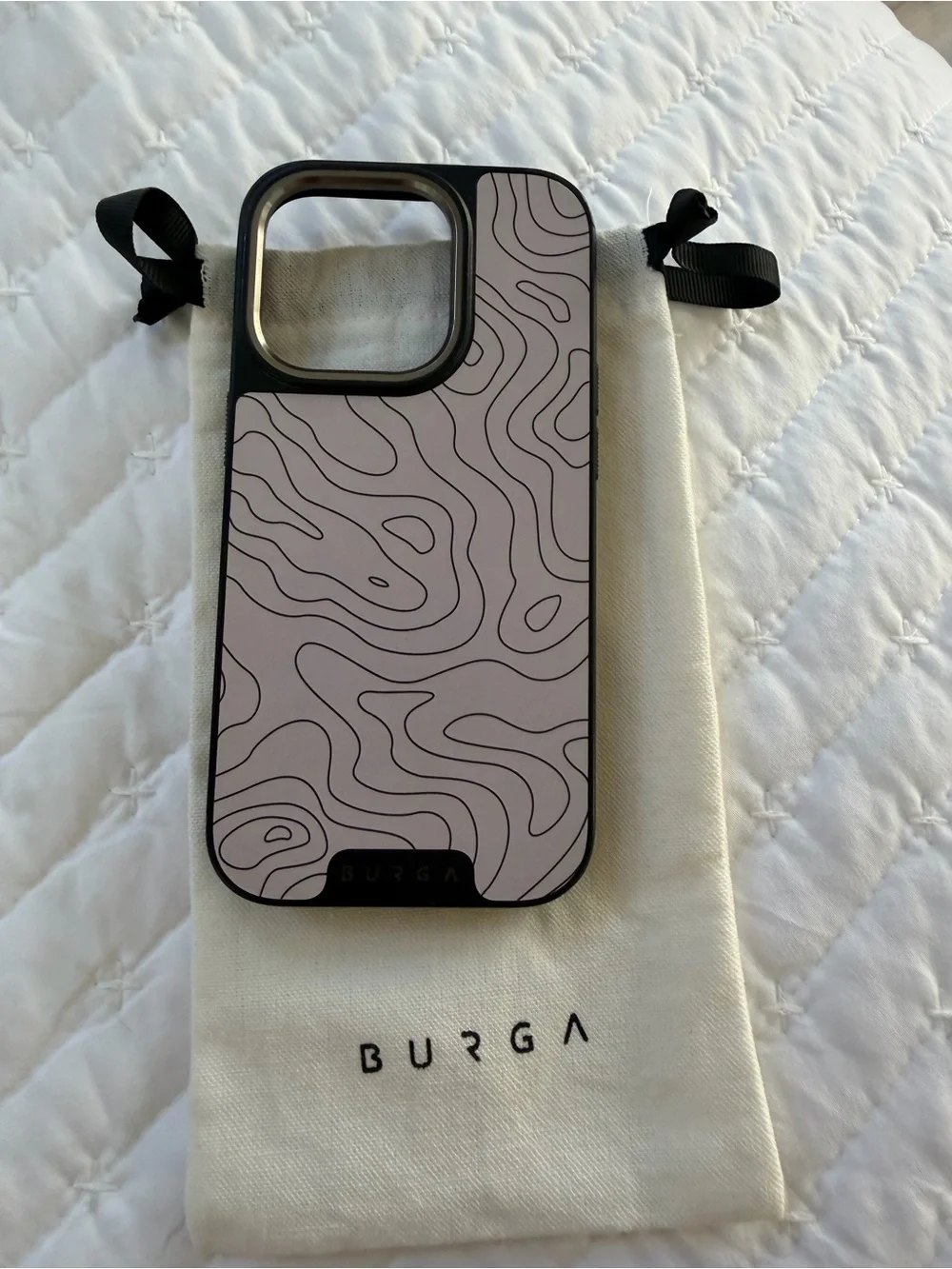 BURGA Beige Topographic iPhone 14 Pro Case